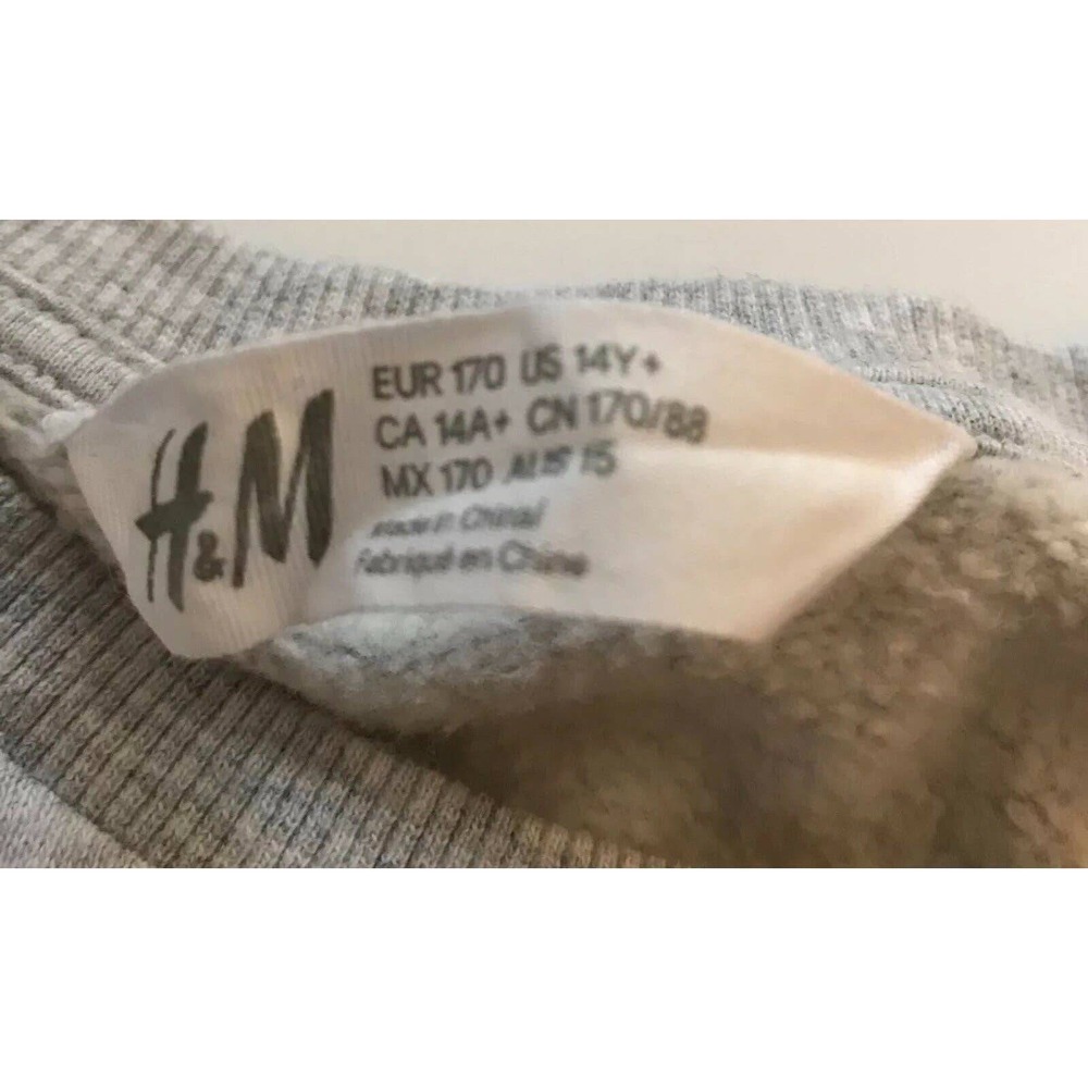 H&M Sweatshirt Tween 14Y+ Gray Manhattan Dreaming Varsity Preppy Layered Hem - Picture 4 of 7